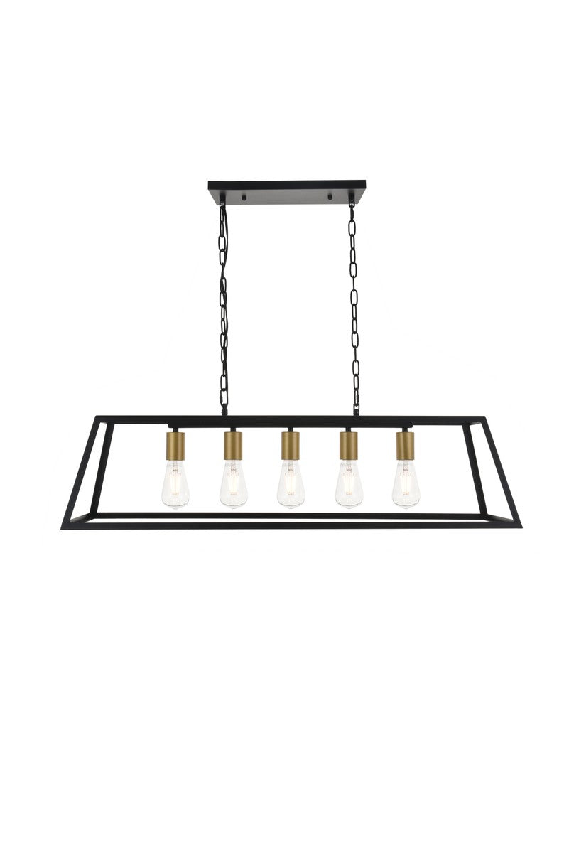 Elegant Lighting - LD4061D38BRB - Five Light Pendant - Resolute - brass