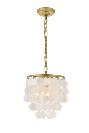 Elegant Lighting - LD5050D10BR - One Light Pendant - Selene - Brass and White