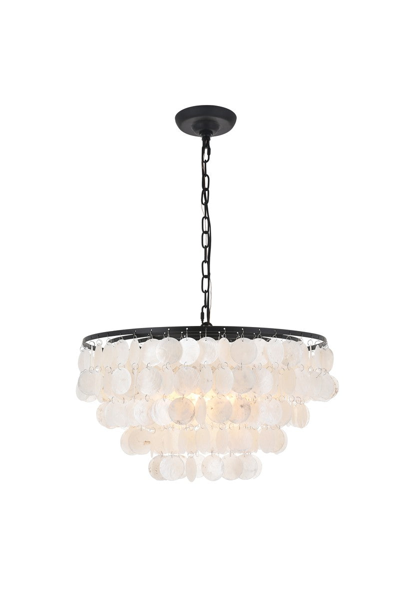 Elegant Lighting - LD5050D20BK - Four Light Pendant - Selene - Black and White