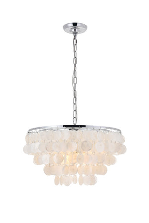 Elegant Lighting - LD5050D20C - Four Light Pendant - Selene - Chrome and White