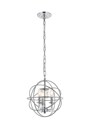 Elegant Lighting - LD5055D12C - Three Light Pendant - Wallace - Chrome And Clear