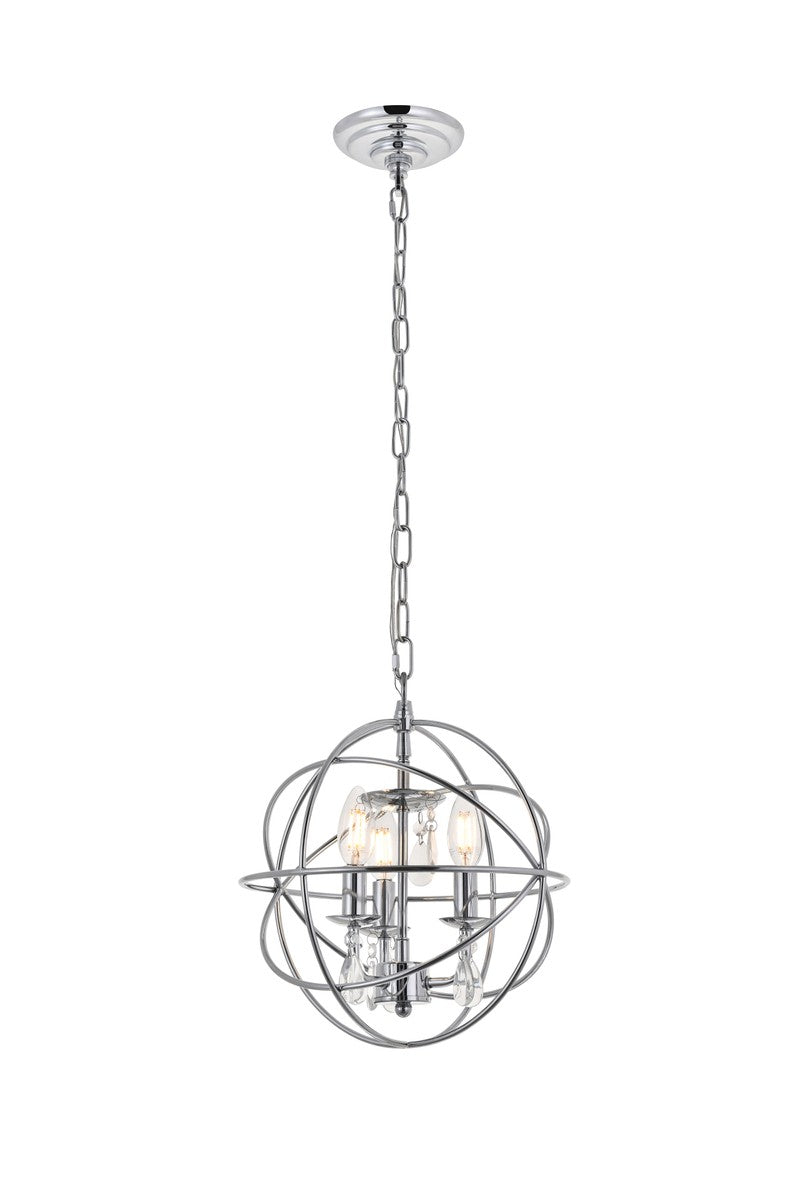 Elegant Lighting - LD5055D12C - Three Light Pendant - Wallace - Chrome And Clear