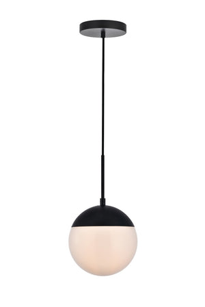 Elegant Lighting - LD6026BK - One Light Pendant - Eclipse - Black And Frosted White