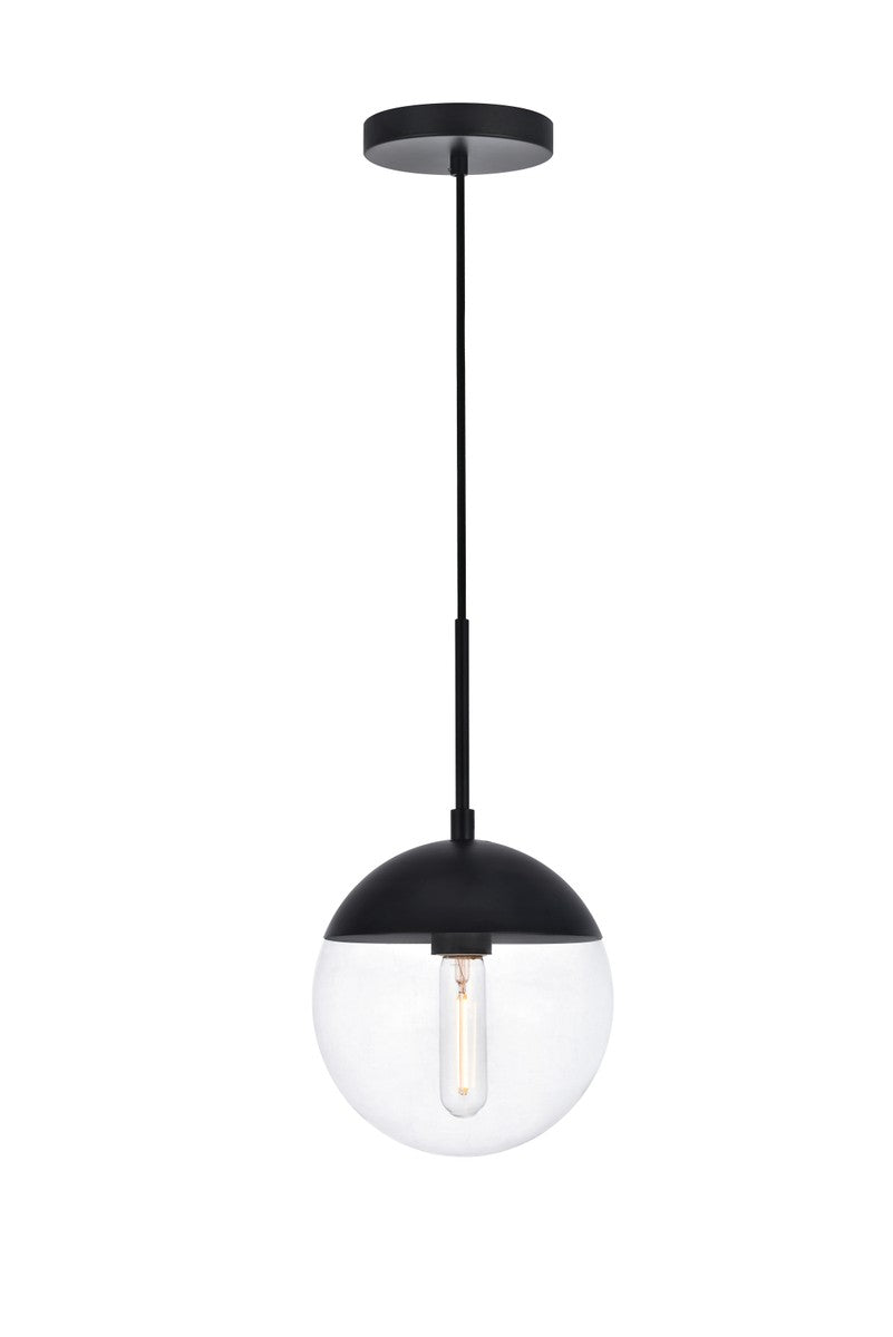 Elegant Lighting - LD6027BK - One Light Pendant - Eclipse - Black And Clear