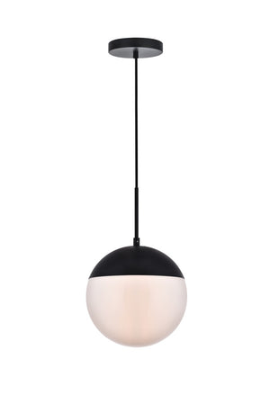 Elegant Lighting - LD6032BK - One Light Pendant - Eclipse - Black And Frosted White