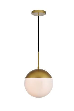 Elegant Lighting - LD6036BR - One Light Pendant - Eclipse - Brass And Frosted White