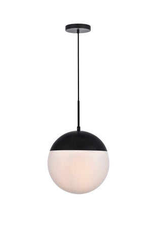 Elegant Lighting - LD6038BK - One Light Pendant - Eclipse - Black and frosted white