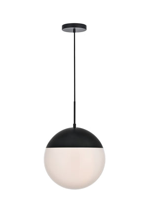 Elegant Lighting - LD6044BK - One Light Pendant - Eclipse - Black and frosted white