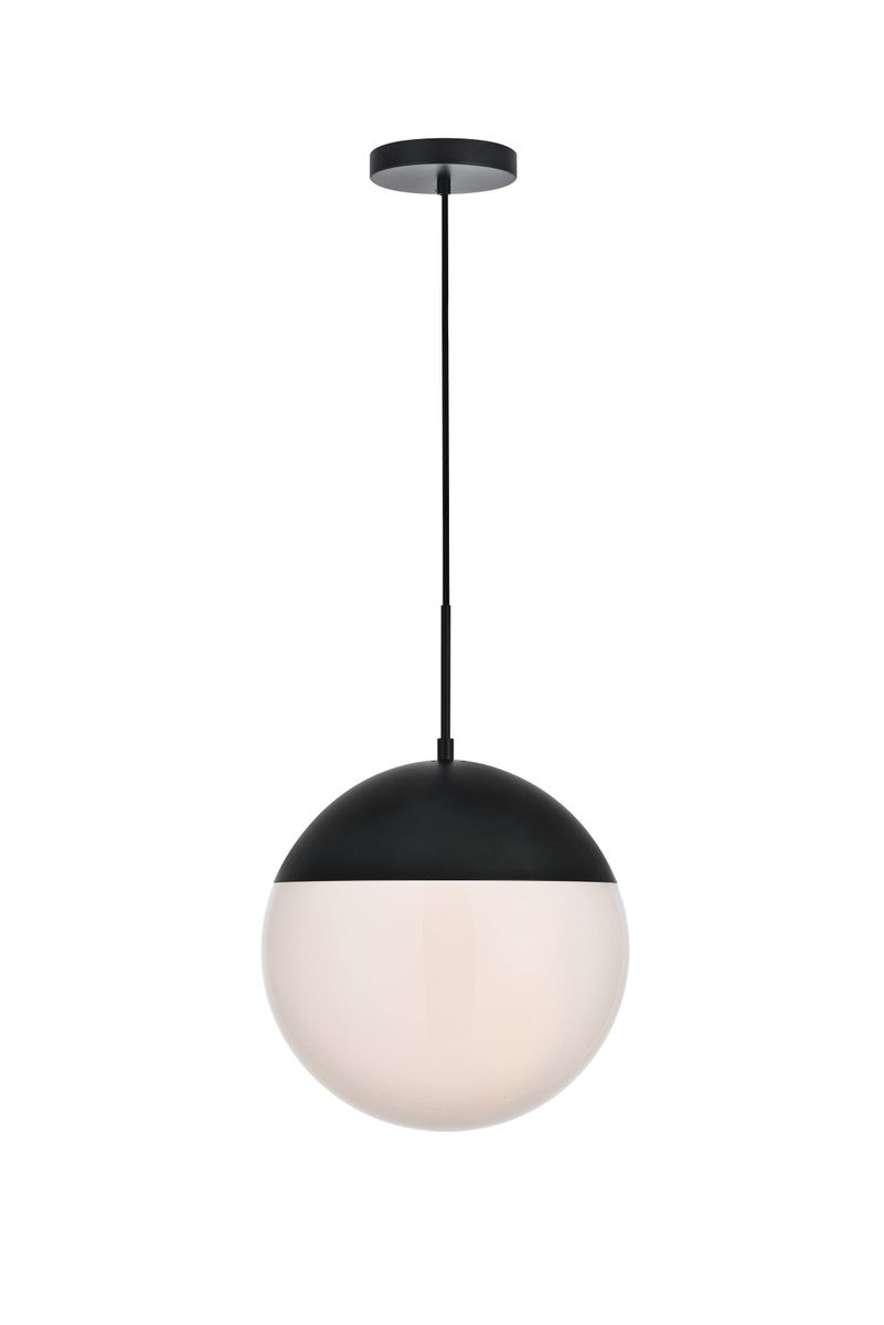 Elegant Lighting - LD6044BK - One Light Pendant - Eclipse - Black and frosted white