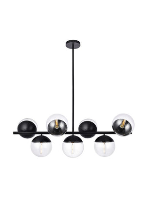 Elegant Lighting - LD6135BK - Seven Light Pendant - Eclipse - Black