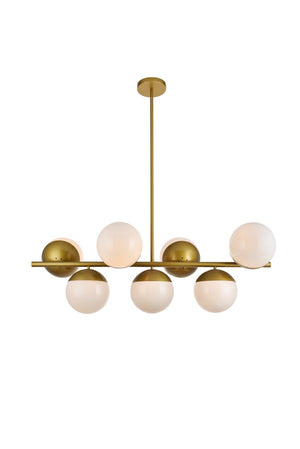 Elegant Lighting - LD6138BR - Seven Light Pendant - Eclipse - Brass And Frosted White