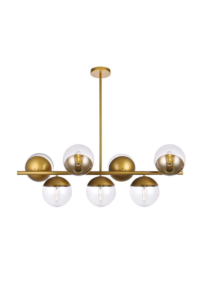 Elegant Lighting - LD6139BR - Seven Light Pendant - Eclipse - Brass And Clear