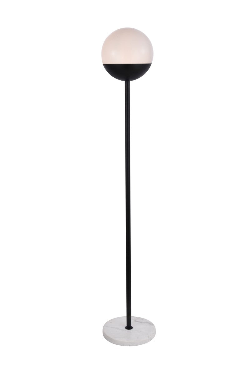 Elegant Lighting - LD6146BK - One Light Floor Lamp - Eclipse - Black And Frosted White