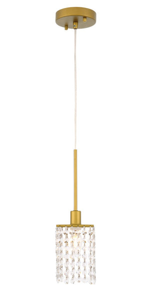 Elegant Lighting - LD7500BR - One Light Pendant - Taylor - Brass And Clear