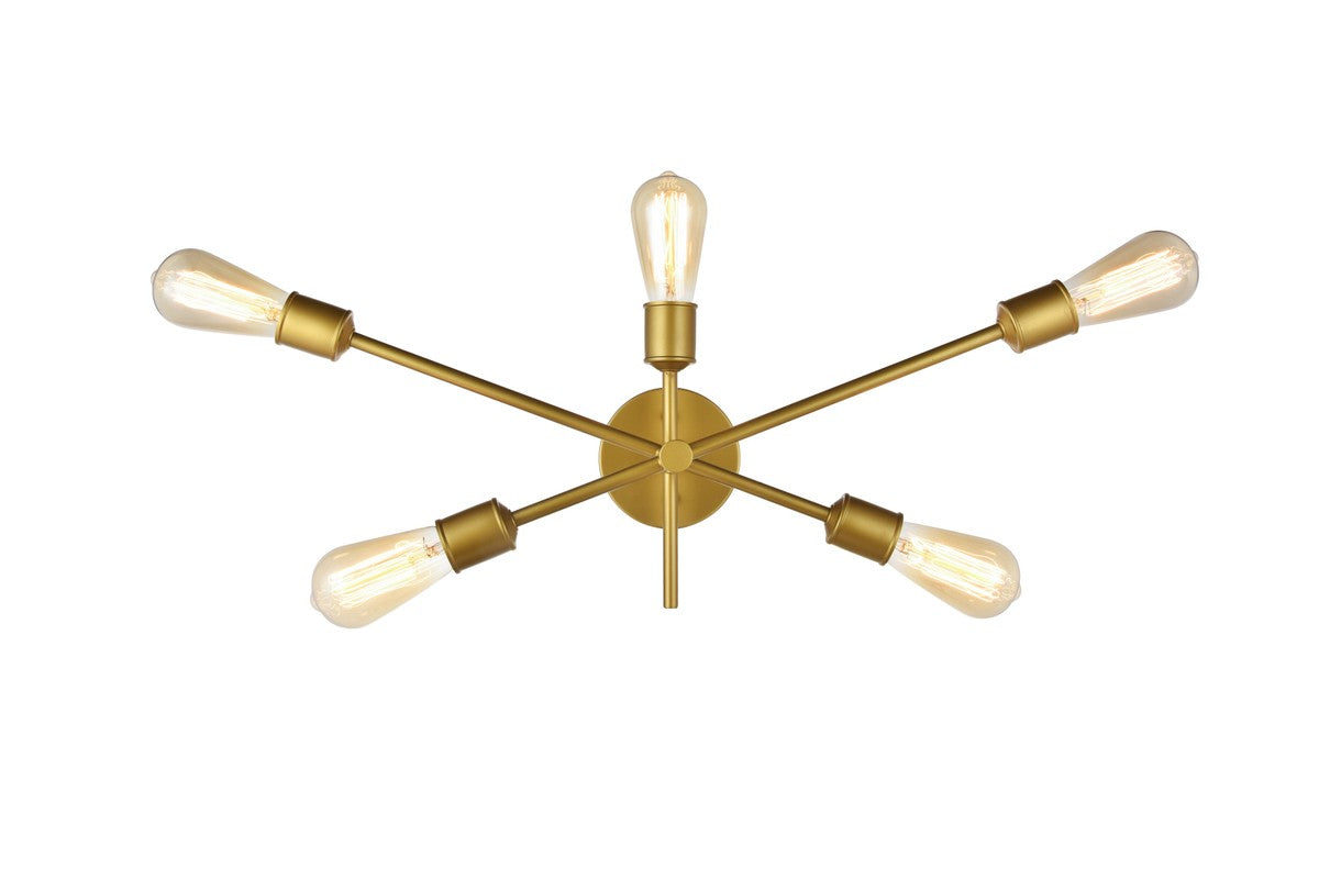 Elegant Lighting - LD8022W24BR - Five Light Wall Sconce - Axel - Brass