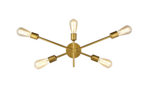 Elegant Lighting - LD8022W24BR - Five Light Wall Sconce - Axel - Brass