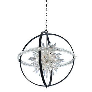 Allegri - 033652-050-FR001 - 24 Light Pendant - Angelo - Matte Black W/ Polished Silver