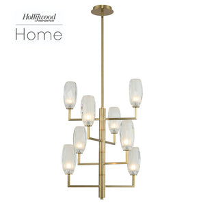 Kalco - 511550WB - LED Foyer Chandelier - October - Winter Brass