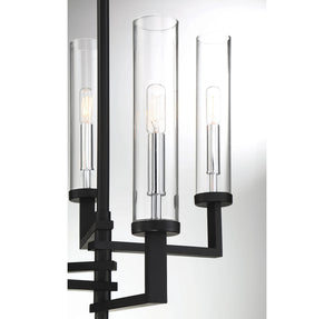 Savoy House - 1-2135-5-67 - Five Light Chandelier - Folsom - Matte Black with Polished Chrome Accents