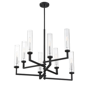 Savoy House - 1-2139-8-67 - Eight Light Chandelier - Folsom - Matte Black with Polished Chrome Accents