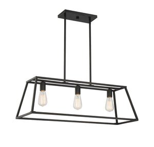 Savoy House - 1-326-3-44 - Three Light Linear Chandelier - Denton - Classic Bronze