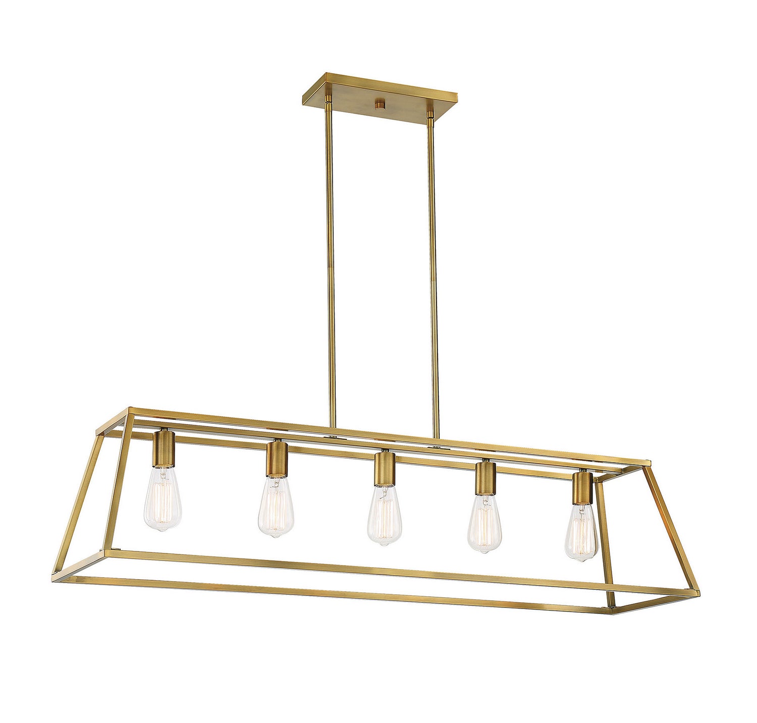 Savoy House - 1-327-5-322 - Five Light Linear Chandelier - Denton - Warm Brass