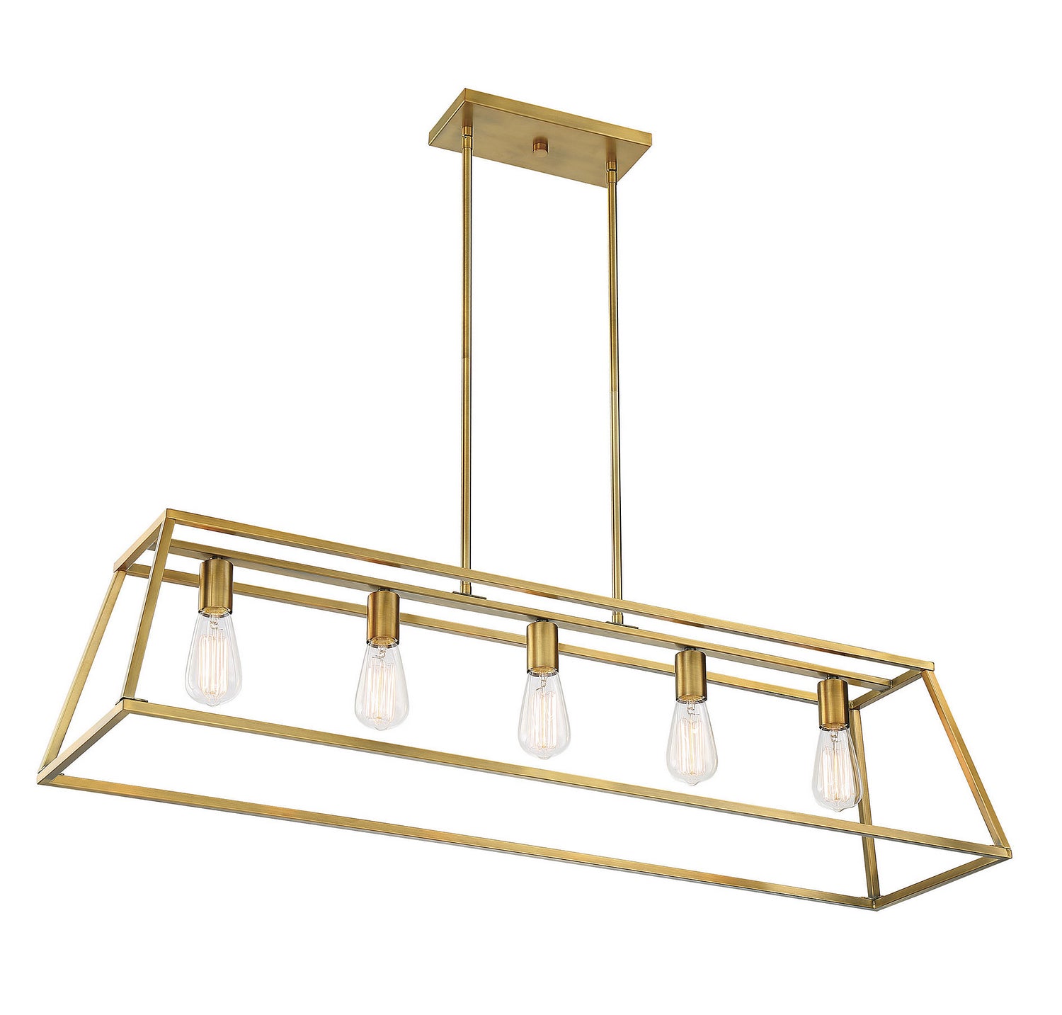 Savoy House - 1-327-5-322 - Five Light Linear Chandelier - Denton - Warm Brass