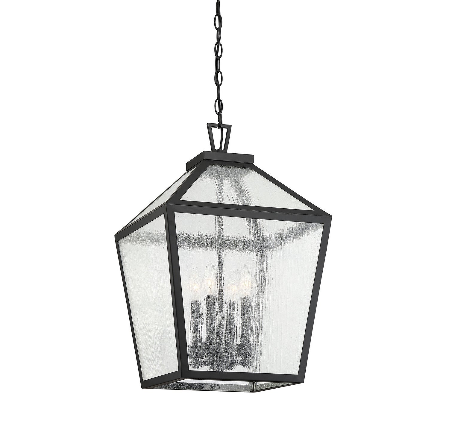 Savoy House - 5-104-BK - Four Light Outdoor Hanging Lantern - Woodstock - Black