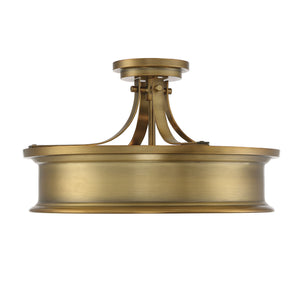 Savoy House - 6-134-3-322 - Three Light Semi-Flush Mount - Watkins - Warm Brass