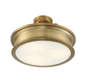 Savoy House - 6-134-3-322 - Three Light Semi-Flush Mount - Watkins - Warm Brass