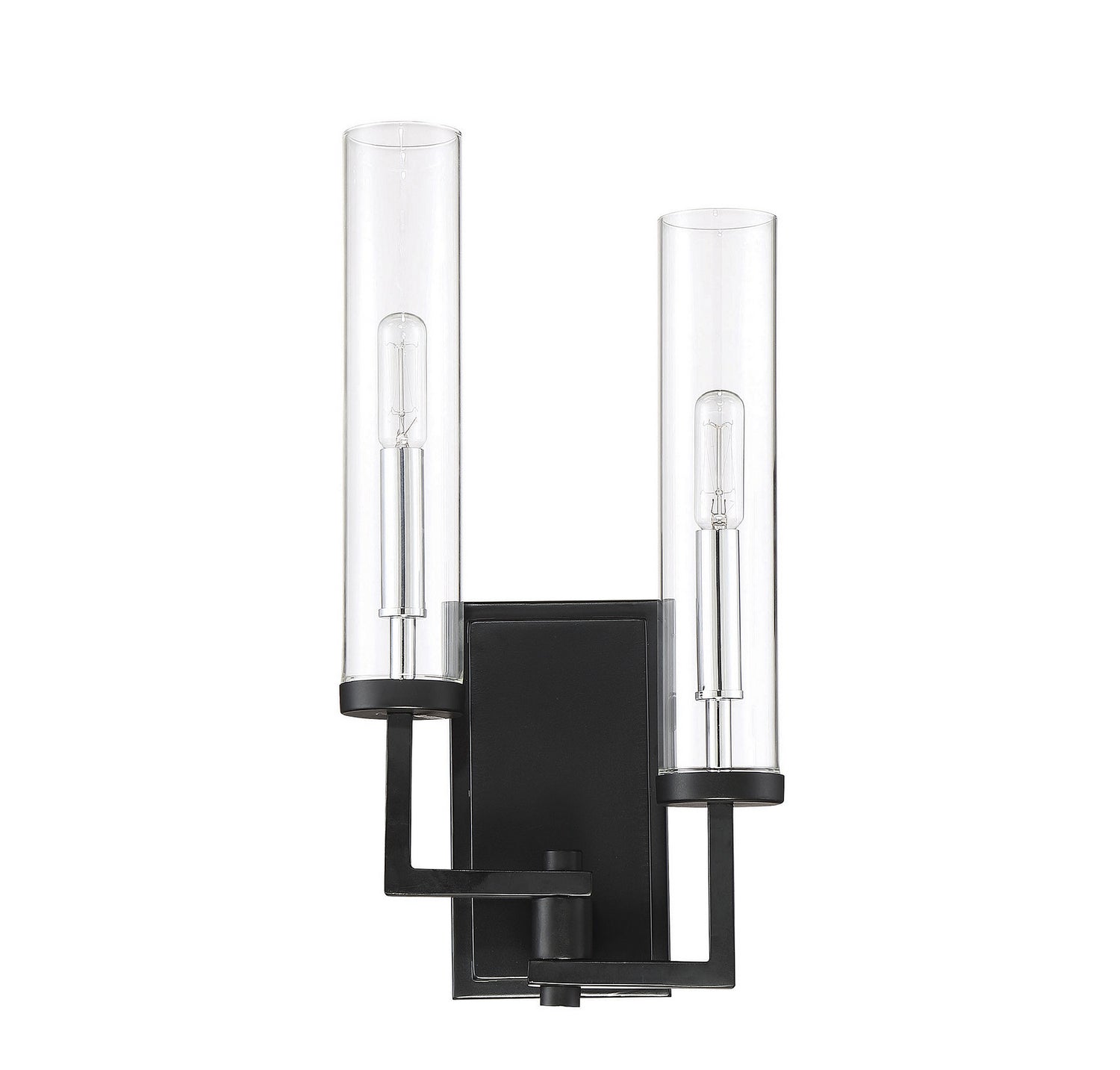 Savoy House - 9-2134-2-67 - Two Light Wall Sconce - Folsom - Matte Black with Polished Chrome Accents