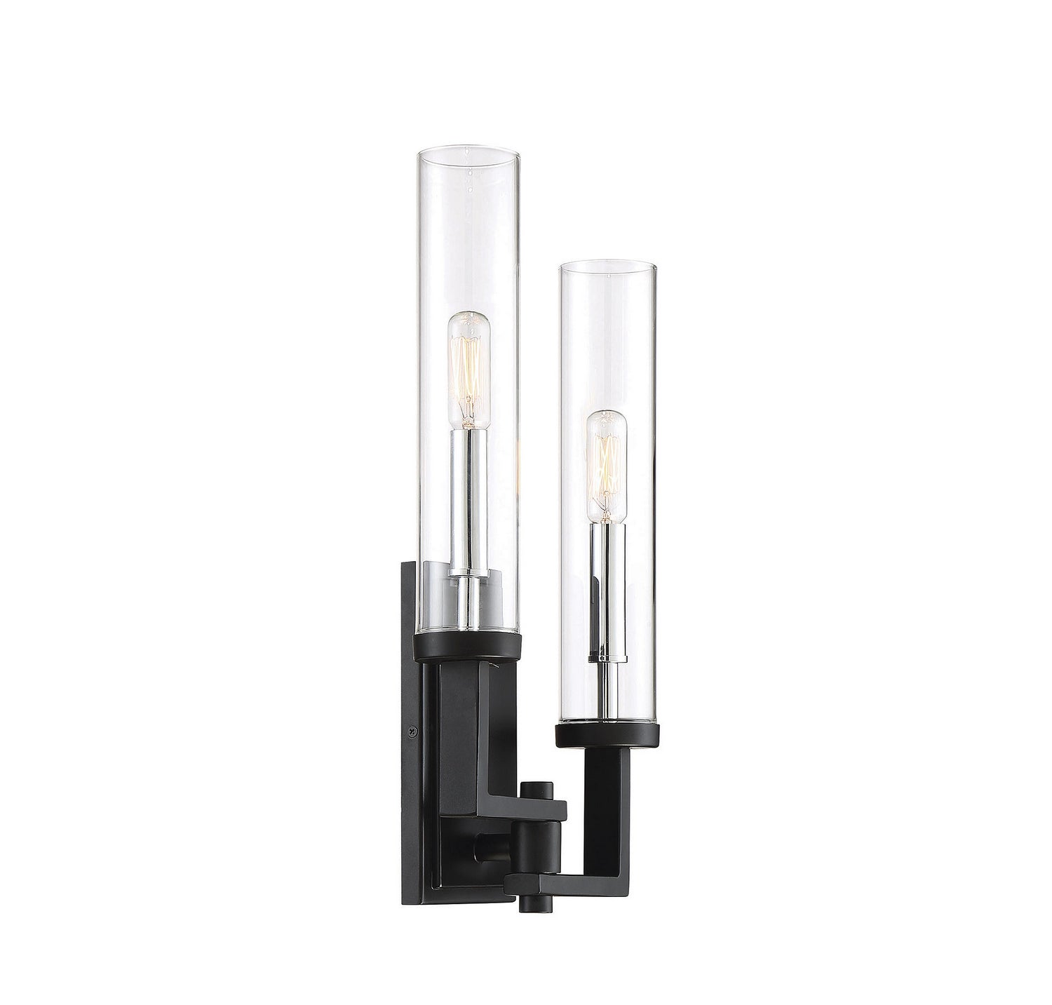 Savoy House - 9-2134-2-67 - Two Light Wall Sconce - Folsom - Matte Black with Polished Chrome Accents