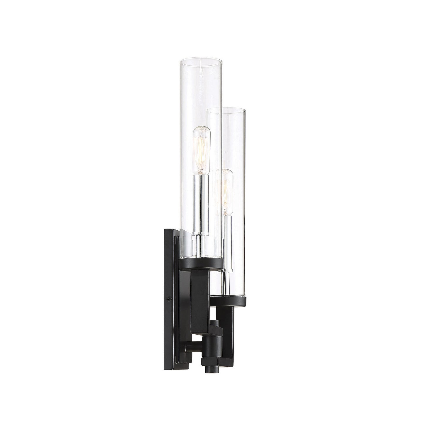 Savoy House - 9-2134-2-67 - Two Light Wall Sconce - Folsom - Matte Black with Polished Chrome Accents