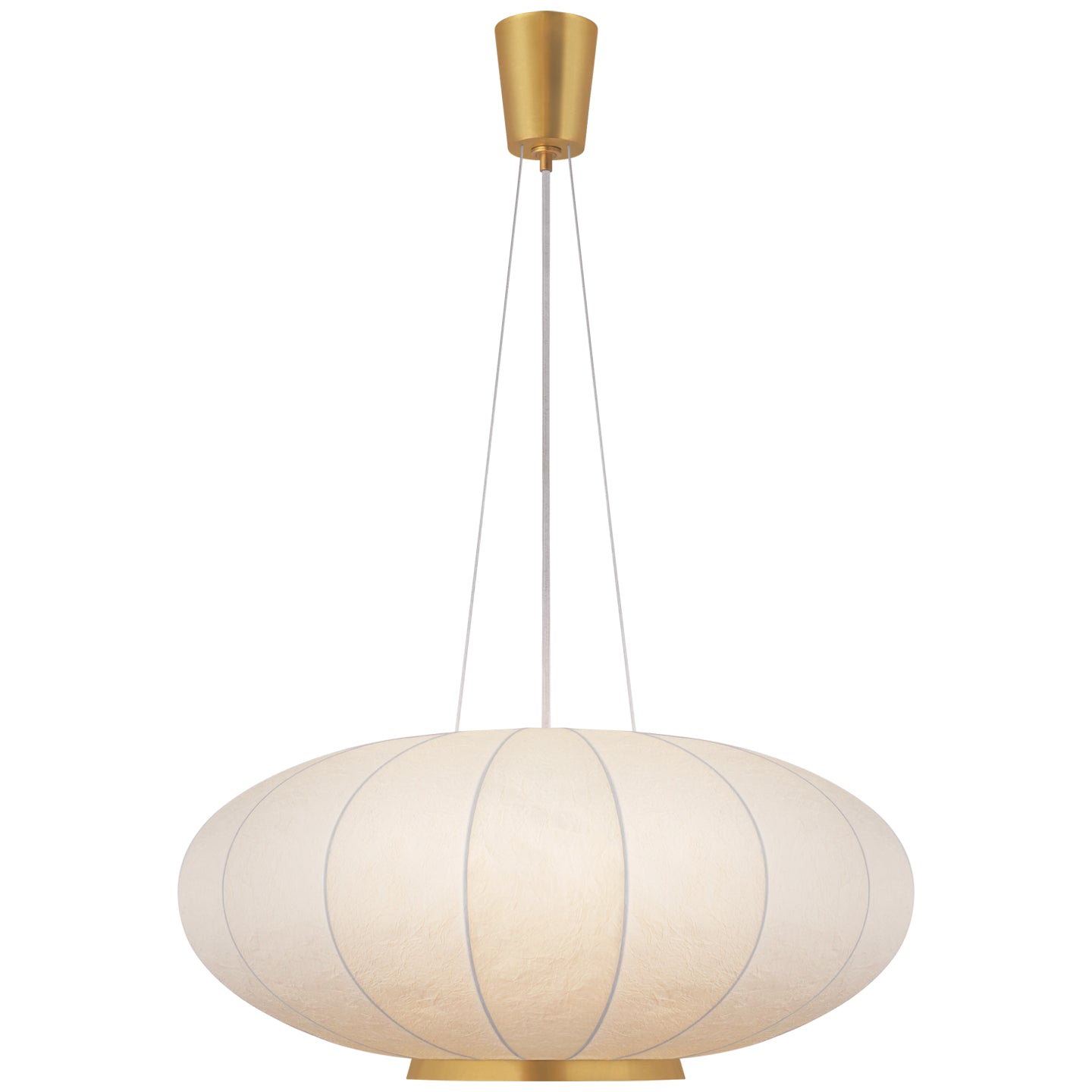 Visual Comfort Signature - BBL 5123SB-RP - One Light Pendant - Paper Moon - Soft Brass