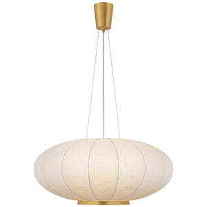 Visual Comfort Signature - BBL 5123SB-RP - One Light Pendant - Paper Moon - Soft Brass