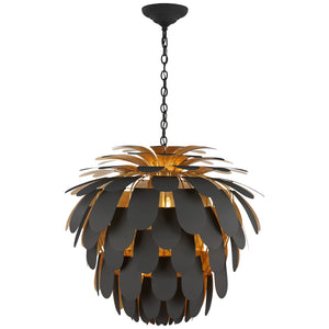 Visual Comfort Signature - CHC 5158MBK/G - Six Light Chandelier - Cynara - Matte Black and Gild