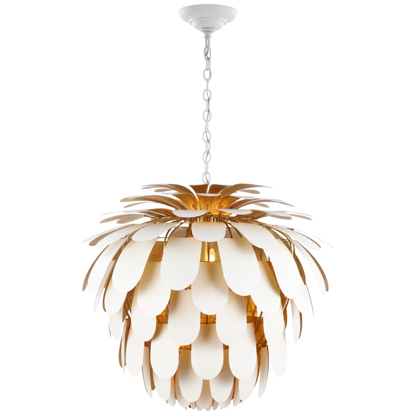 Visual Comfort Signature - CHC 5158WHT/G - Six Light Chandelier - Cynara - White and Gild