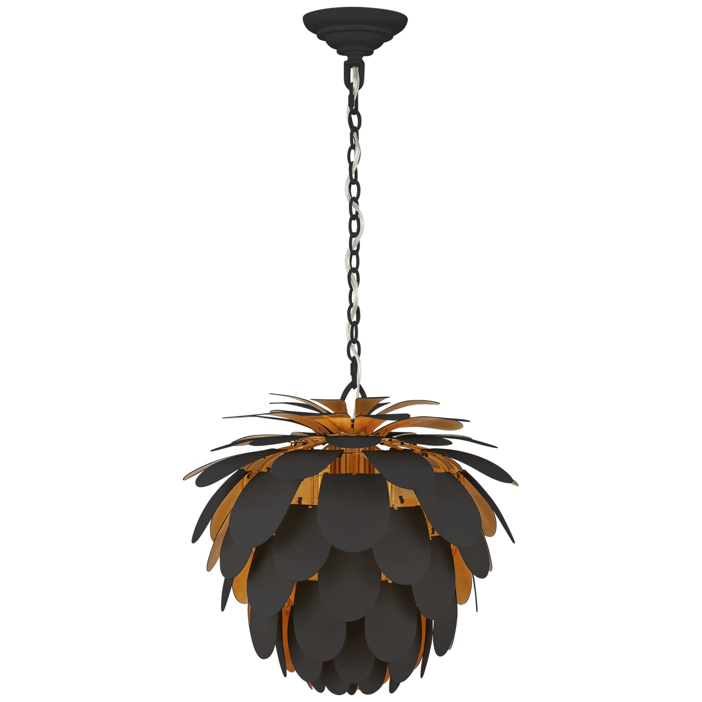 Visual Comfort Signature - CHC 5163MBK/G - One Light Chandelier - Cynara - Matte Black and Gild