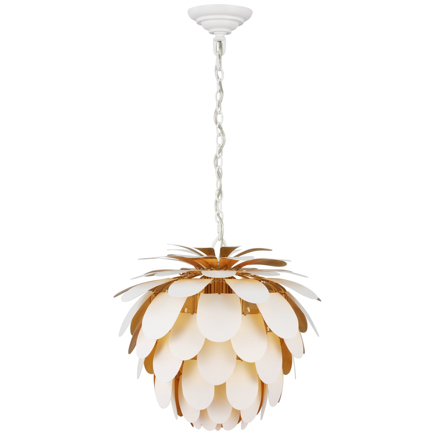 Visual Comfort Signature - CHC 5163WHT/G - One Light Chandelier - Cynara - White and Gild