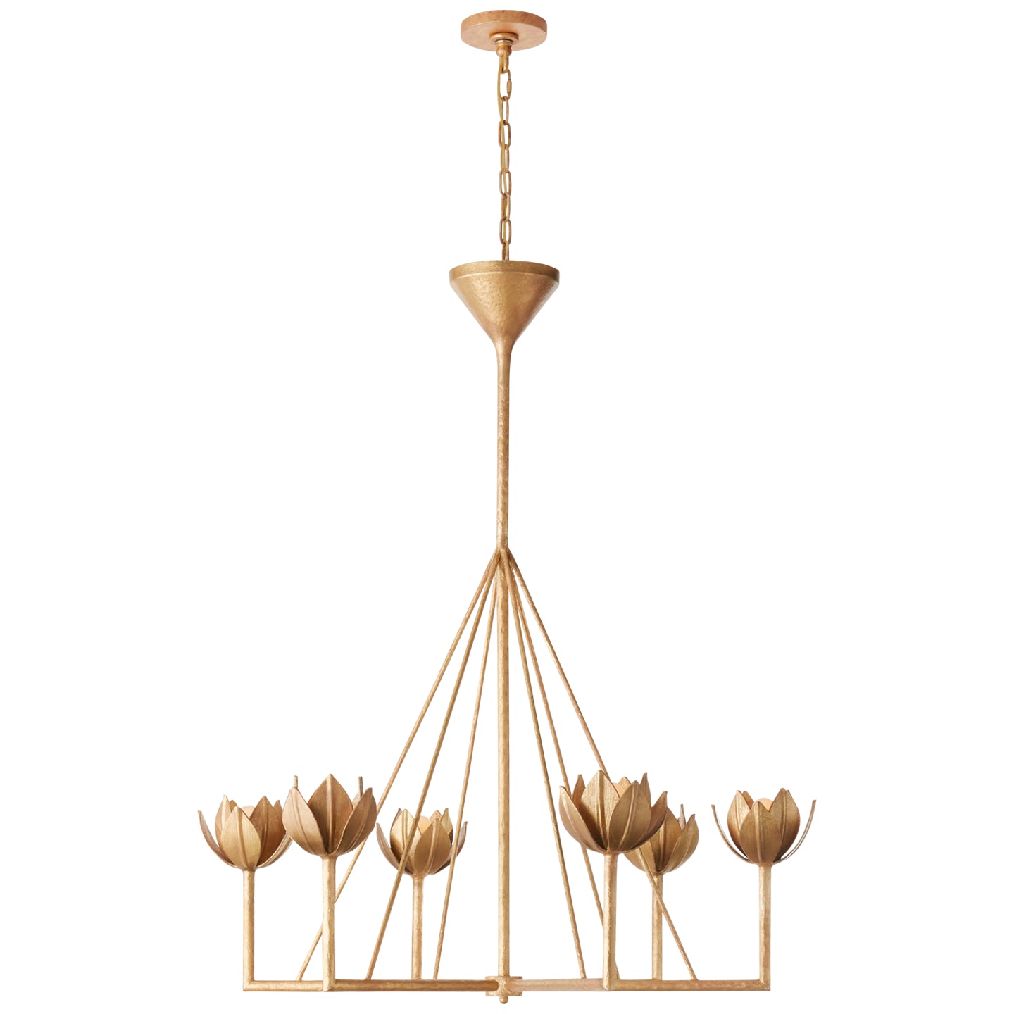 Visual Comfort Signature - JN 5004AGL - Six Light Chandelier - Alberto - Antique Gold Leaf