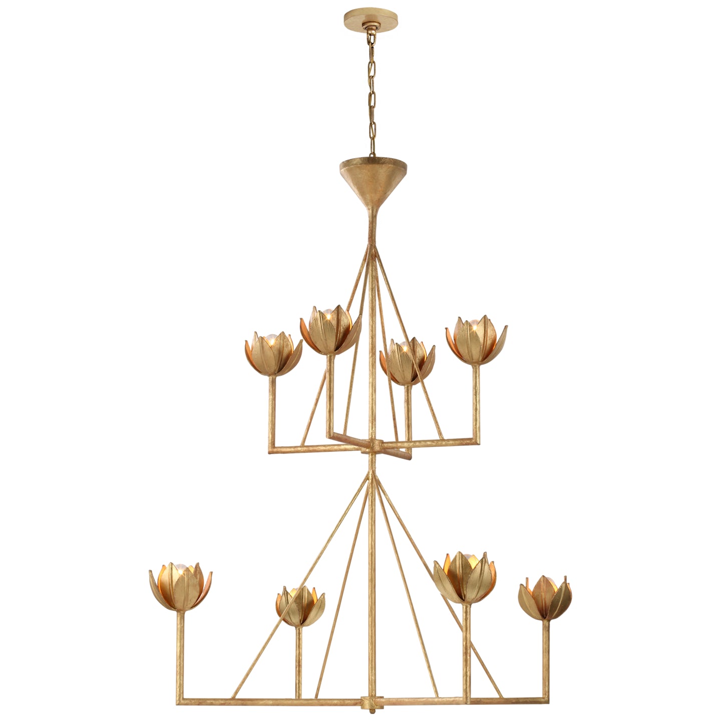 Visual Comfort Signature - JN 5006AGL - Eight Light Chandelier - Alberto - Antique Gold Leaf