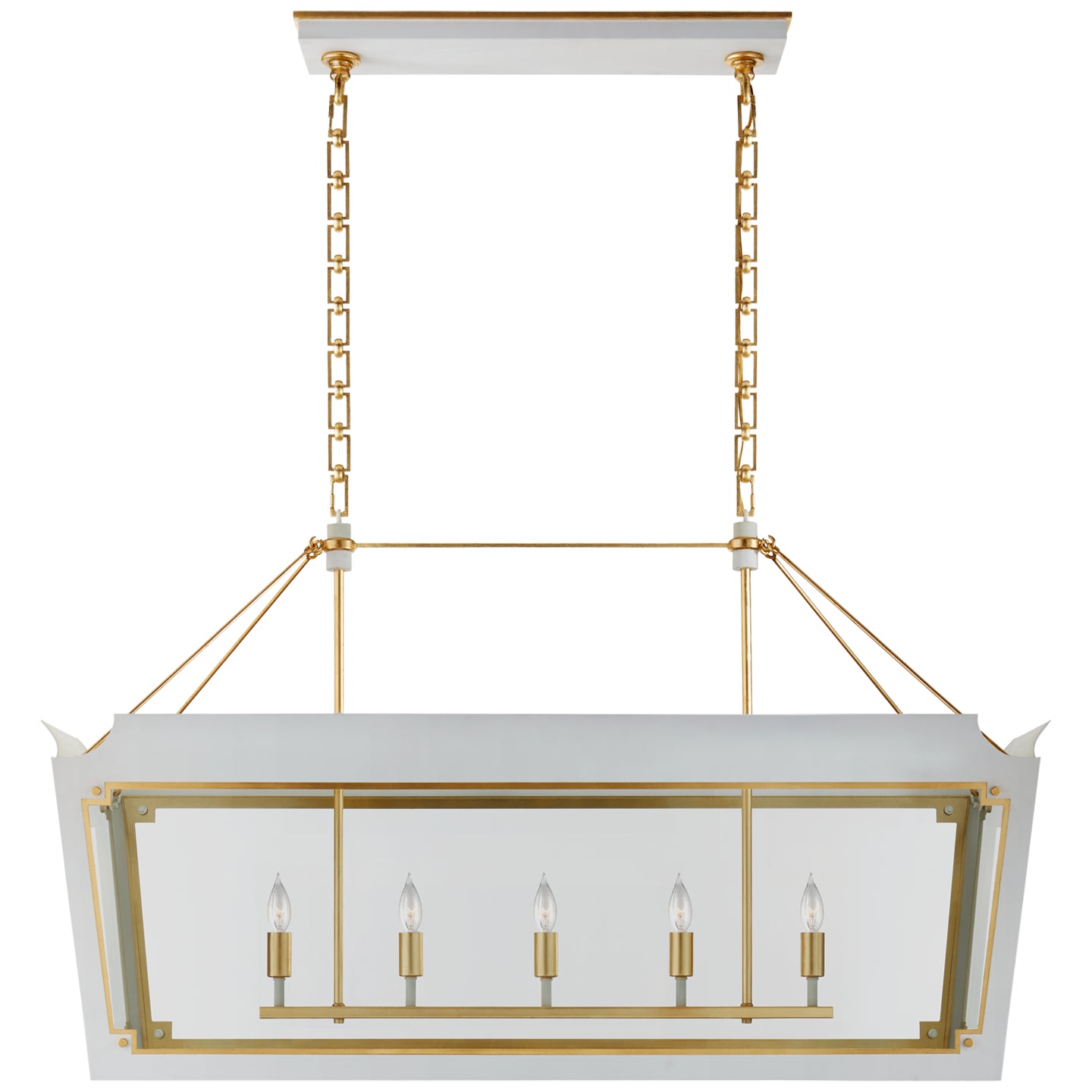 Visual Comfort Signature - JN 5023SW/G-CG - Five Light Linear Lantern - Caddo - Soft White and Gild