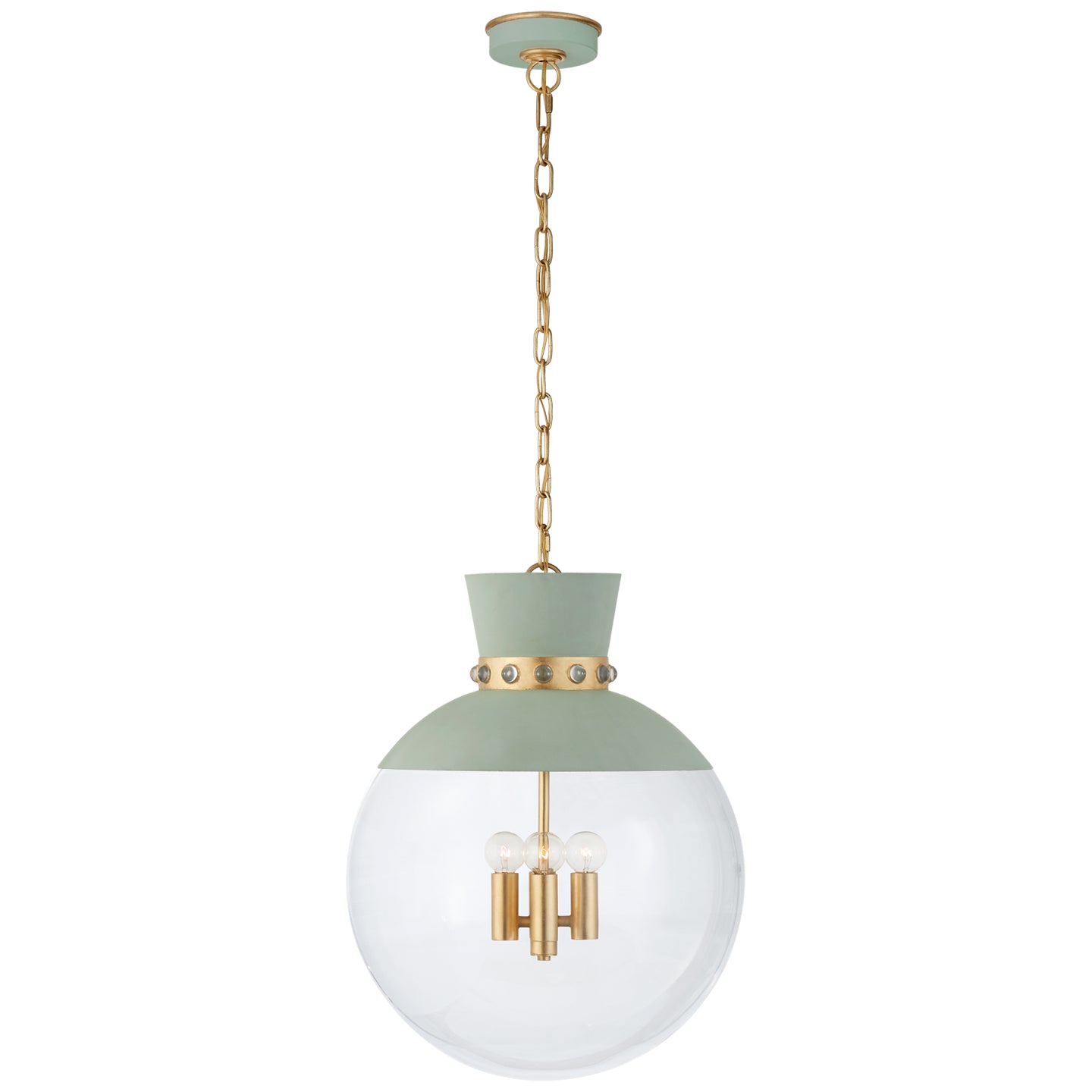 Visual Comfort Signature - JN 5052CEL/G-CG - Four Light Pendant - Lucia - Celadon and Gild