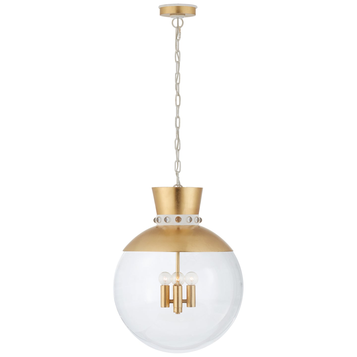 Visual Comfort Signature - JN 5052G/WHT-CG - Four Light Pendant - Lucia - Gild and White