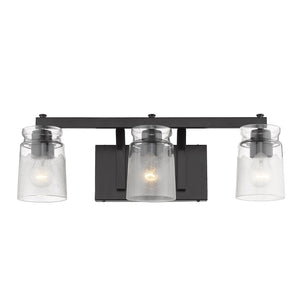 Golden - 1405-BA3 BLK-CAG - Three Light Bath Vanity - Travers BLK - Matte Black