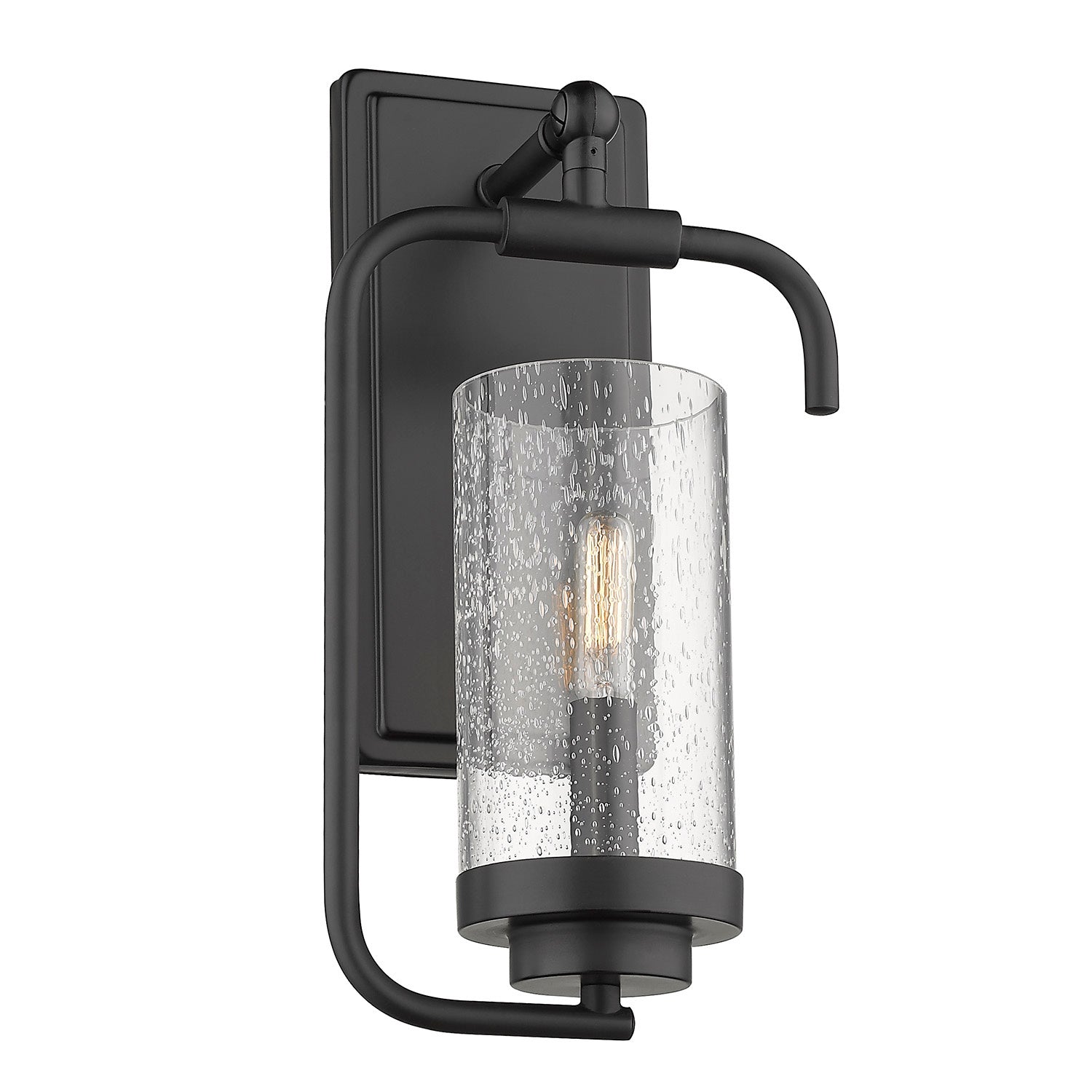 Golden - 2380-1W BLK-SD - One Light Wall Sconce - Holden BLK - Matte Black