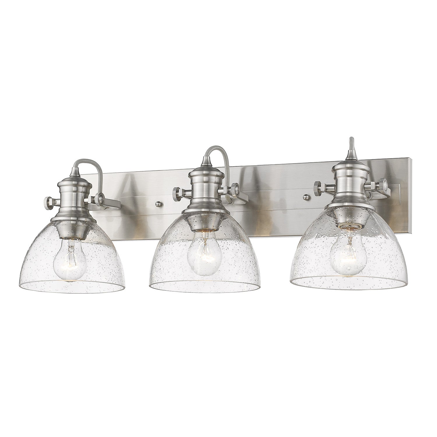 Golden - 3118-BA3 PW-SD - Three Light Bath Vanity - Hines PW - Pewter