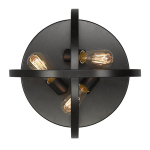 Golden - 3167-FM15 EB - Three Light Flush Mount - Colson EB - Etruscan Bronze