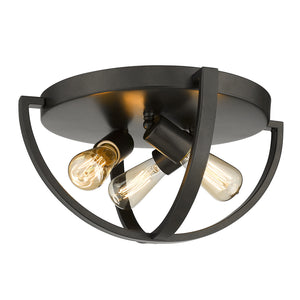 Golden - 3167-FM15 EB - Three Light Flush Mount - Colson EB - Etruscan Bronze