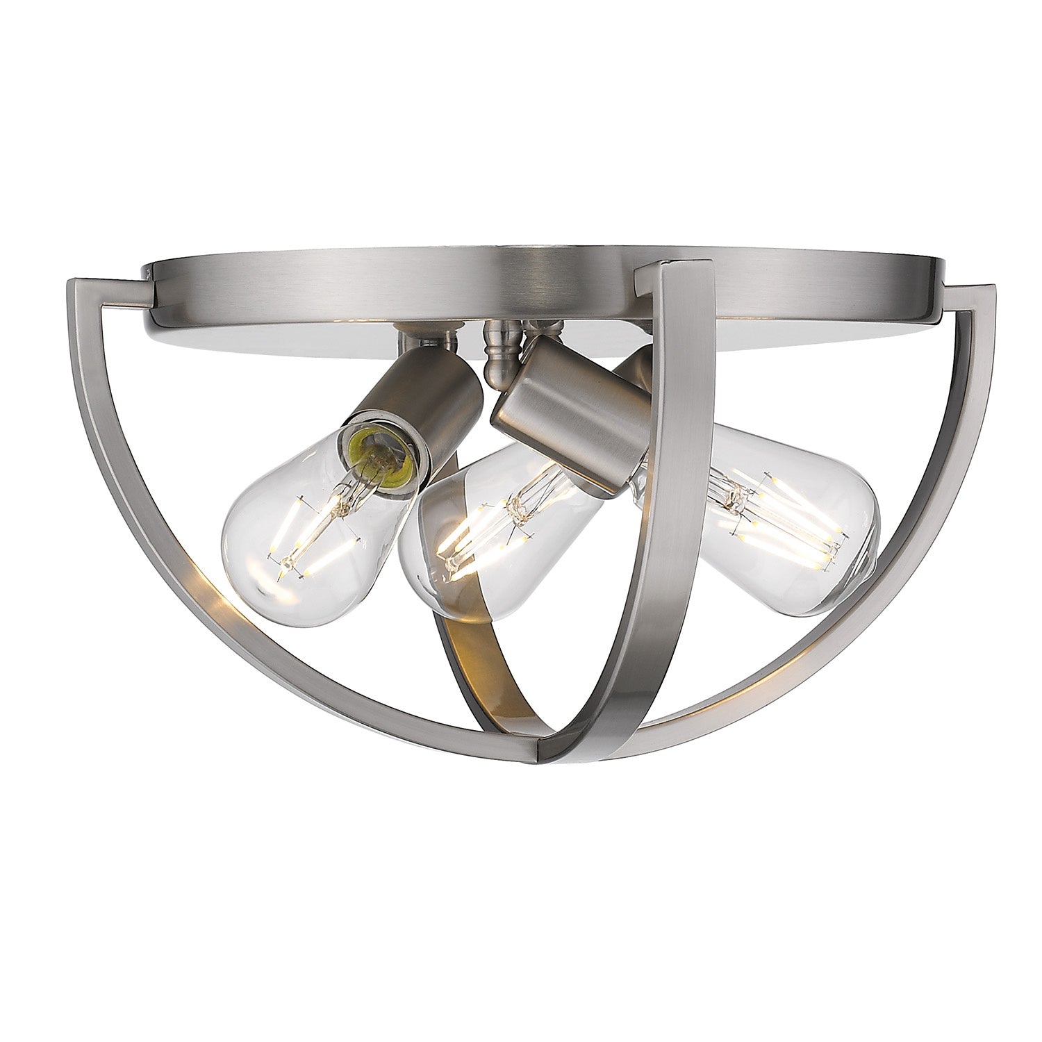 Golden - 3167-FM15 PW - Three Light Flush Mount - Colson PW - Pewter